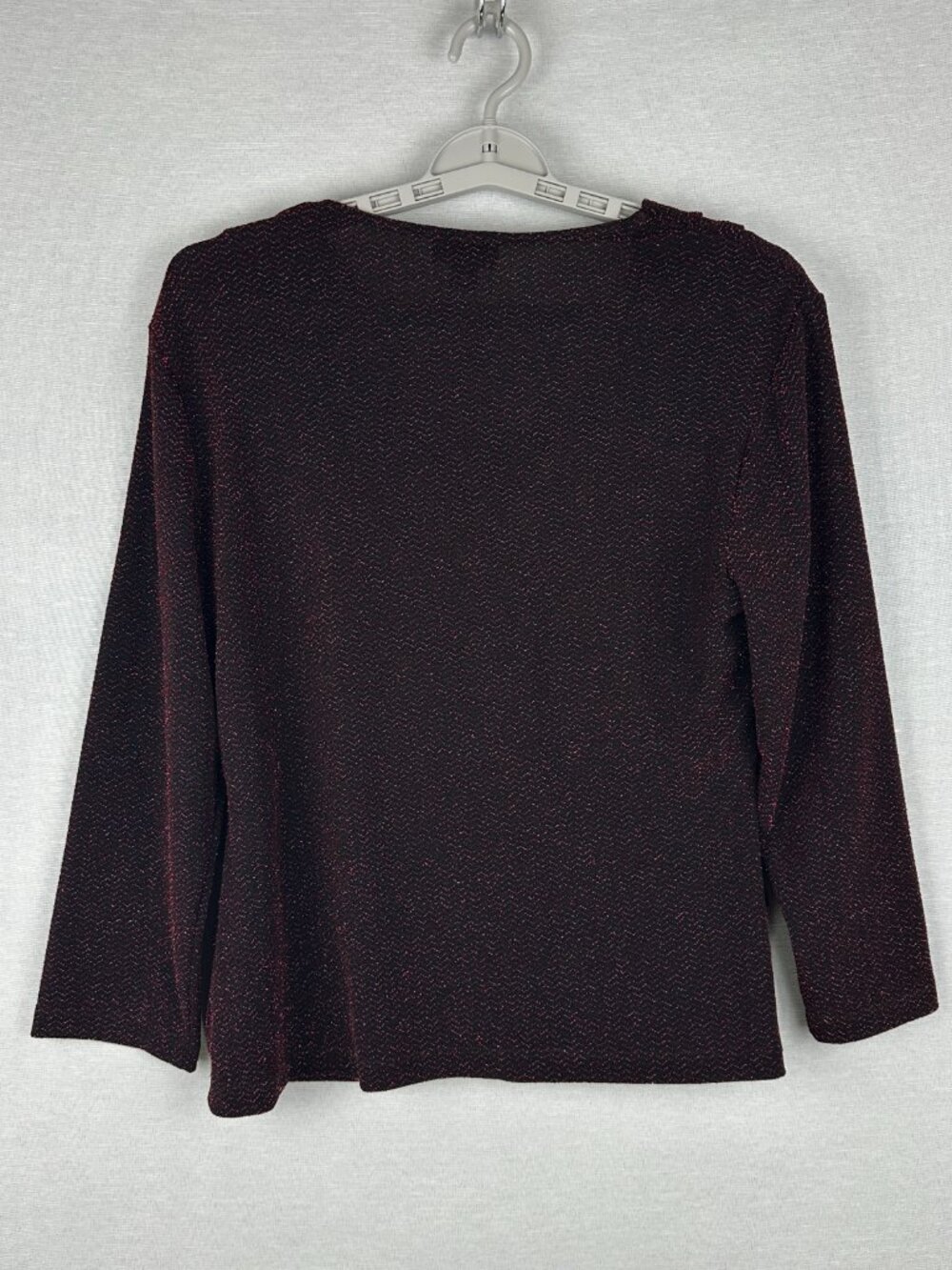 DRESSBARN BURGUNDY SPARKLY TWO-PIECE LOOK WOMEN'S TOP SIZE XL - Picture 5 of 11